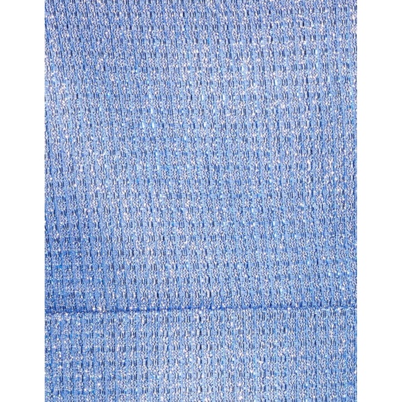 NWT Morgan & Co Blue Glitter Shimmer Pleated Gown - Picture 10 of 16